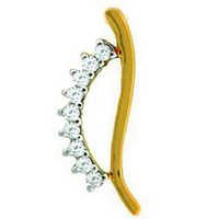 Avsar Real Gold And Diamond Fancy Hair Pin Shape Diamond Pendant Avp0139
