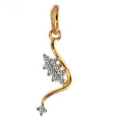 Avsar Real Gold and Diamond FULL DANGLING FLOWER BEAD DIAMOND PENDANT AVP0140