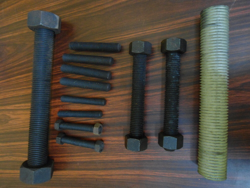 Blacking processed stud and nut