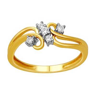 Avsar Real Gold And Diamond FIVE STONE CLASSIC DIAMOND RING AVR104