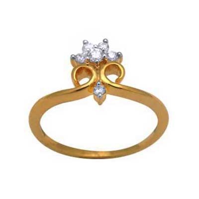 Avsar Real Gold And Diamond FLOWER CROWN SHAPE DIAMOND RING AVR107