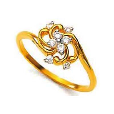 Avsar Real Gold And Diamond FANCY SWIRL FLOWER SHAPE DIAMOND RING AVR116