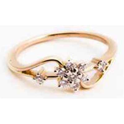 Avsar Real Gold And Diamond BEAUTIFUL FLOWER LOOK DIAMOND RING AVR127