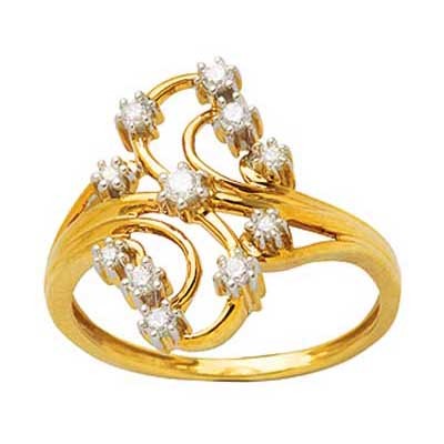 Avsar Real Gold And Diamond BEAUTIFUL FLOWER LOOK DIAMOND RING AVR128