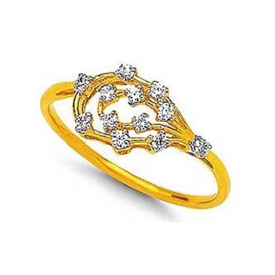 Avsar Real Gold And Diamond FLOWER BUFAE SHAPE DIAMOND RING AVR132
