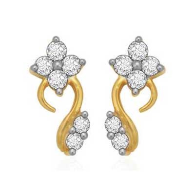 Avsar Real Gold and Diamond ATTRACTIVE FLOWER DIAMOND EARRING AVE0151