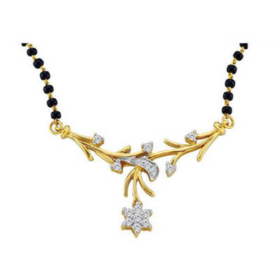 Avsar Real Gold and Diamond BEAUTIFUL DANGLLING STAR MANGALSUTRA  AVN067