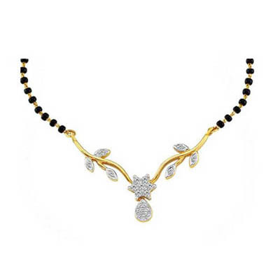 Avsar Real Gold and Diamond BEAUTIFUL FLOWER MARRAGE MANGALSUTRA  AVN069