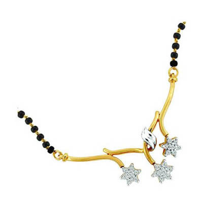Avsar Real Gold and Diamond BEAUTIFUL STUNNING FASHIONABLE MANGALSUTRA  AVN070