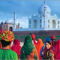 Taj Mahal with the Himalayas