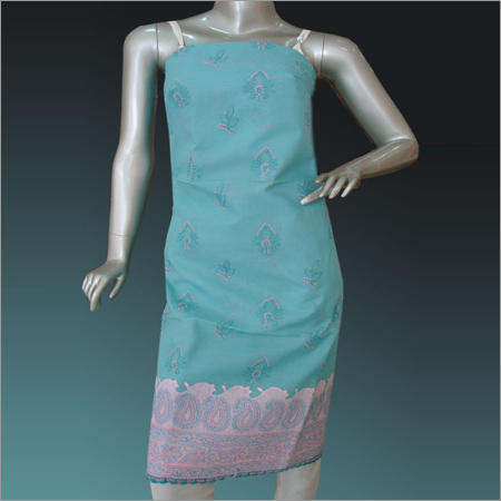 Chikankari Unstitched Blue Kurti