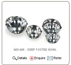 Footed Bowl - Stainless Steel, 12-30cm | Durable, Stackable, Polished Finish, Food Safe, Easy Clean