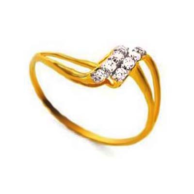 Bling Diamond Accessories Daily Wear TWESTED L SHAPE DIAMOND RING BGR082