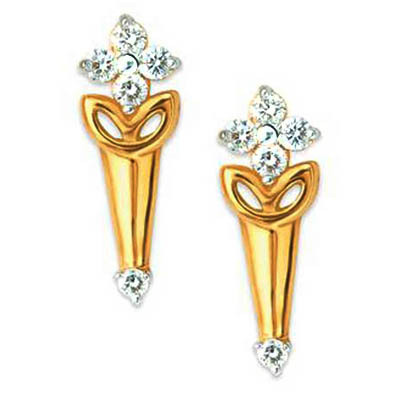 Bling Diamond Accessories Daily Wear FLOWER CLIP SHAPE EARRING BGE073