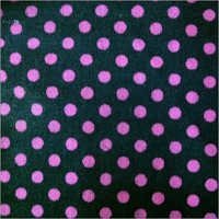 Doted Printed Black Canvas Fabric
