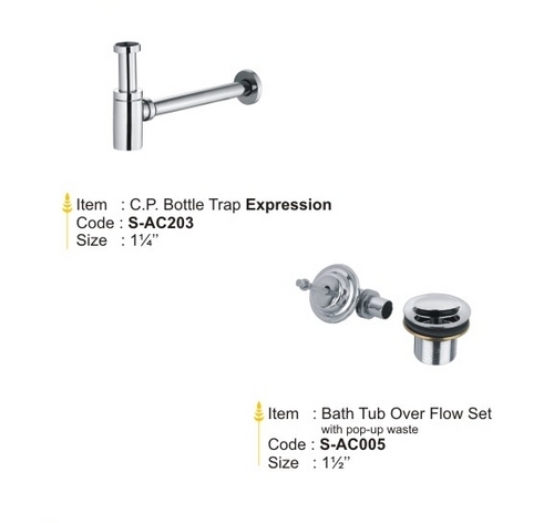 Stainless Steel Bath Tub Over Flow Set