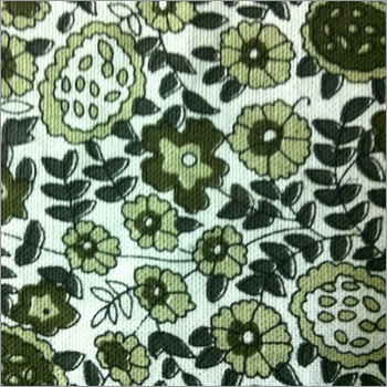 White & Green Multicolor Floral Print Oxford Fabric
