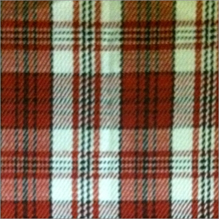 Red Yarn Dyed Check Twill Fabric