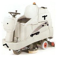 Floor Scrubber - Plastic/steel Construction, Variable Dimensions, Off-white Color | Rotary Brush, Electric Power Source, Ce Compliant