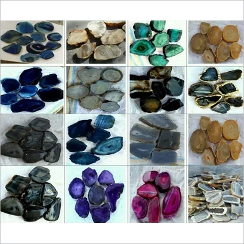 Indian supply of multi color agate stone slice and plate for decorative slab