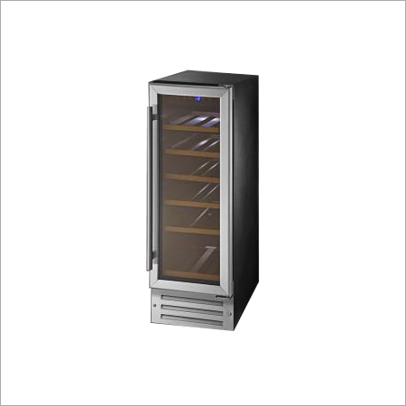 Wine Coolers KWC -58 - Stainless Steel 295x570x870 mm Black | Temperature Control Wooden Shelves Glass Door 18 Bottles