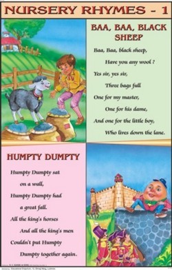 Baa Baa Black Sheep & Humpty Dumpty Nursery Rhymes Chart