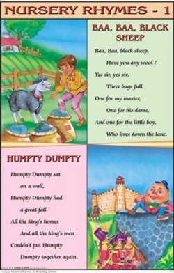 Baa Baa Black Sheep & Humpty Dumpty Nursery Rhymes Chart