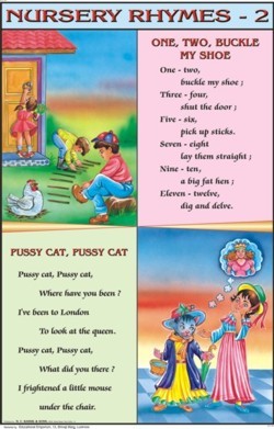 One Two Buckle My Shoe & Pussy Cat Nursery Rhymes Chart