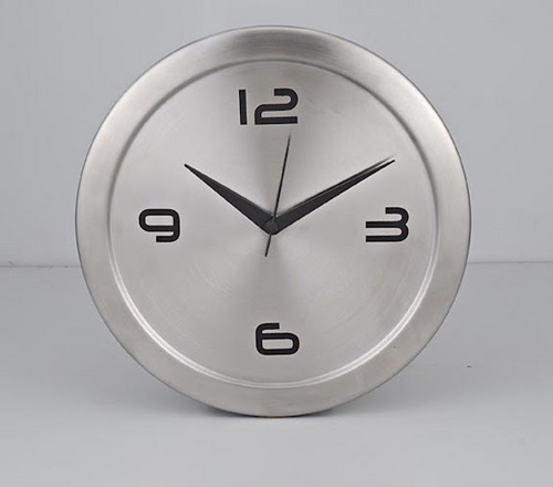 Steel Wall Clock - Stainless Steel, 12 Inch, Black | Quartz Mechanism, Stylish Design, Accurate Timekeeping