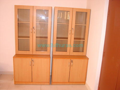 Glass Wooden Storage Cabinet