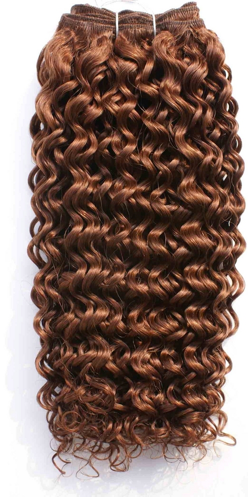 brown curly weft