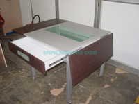 Printer Table - Glass And Wood Construction, Elegant Design, Fine Finish, Durable, Termite Resistant