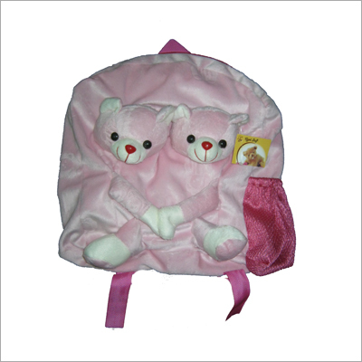 Valentine's Day Toys - Plush Fabric 10x12x4 Inches Pink | Drawstring Closure, Soft Plush, Child-Friendly Plush Backpack