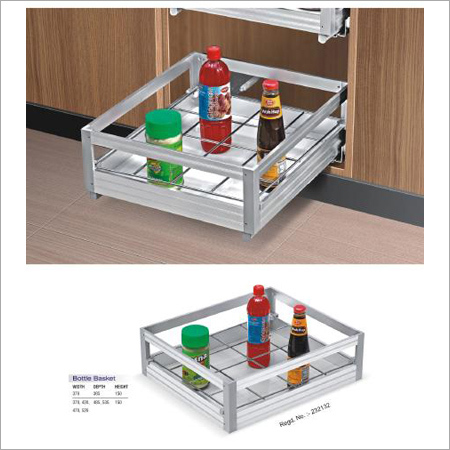 Bottle Basket - Metal, Variable Dimensions, Cabinet Mount | Pull Out, Soft Close, Easy Access, Space Saving, Durable, Smooth Glide, Sturdy Frame