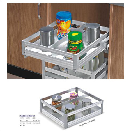 Partition Basket - Steel Silver Multiple Tiers | Space Saving Easy Access Organized Storage Durable Build
