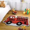 Kids Activity Mats - Polyester, Variable Size, Red | Soft, Durable, Educational Firetruck Design