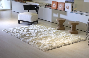 Modern Shaggy Carpets - Polyester, Variable Dimensions, Off-White | Soft Texture, Cozy Feel, Durable, Easy Clean