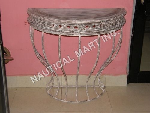 CAST IRON DEMILUNE CONSOLE TABLE 2