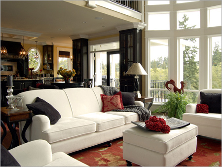Interior Living Room Tall Window
