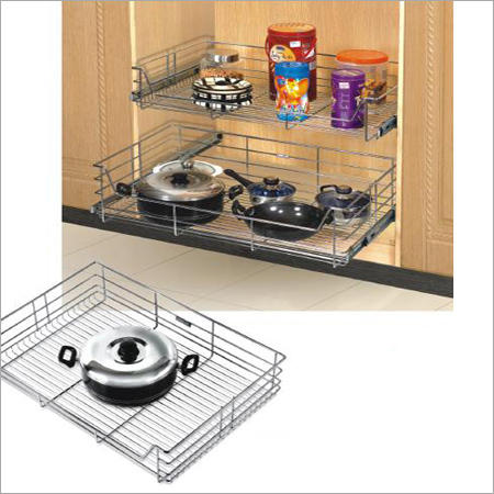Kitchen Products - Steel Wire, 18x12 Inch, Chrome Plated | Easy Access, Space Saving, Smooth Glide, Organized Storage