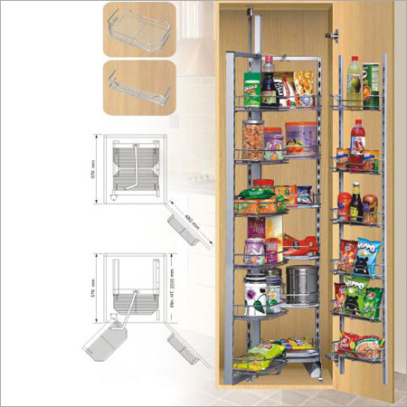 Kitchen Products - Steel, Variable Dimensions, Chrome Plated | Easy Access, Space Saving, Adjustable Shelves, Smooth Operation