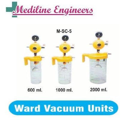 Ward Vacuum Units - Plastic, 600-2000 ml Capacity, White and Yellow | High-Quality Vacuum Regulator, Easy Control Knob, Autoclavable Jar