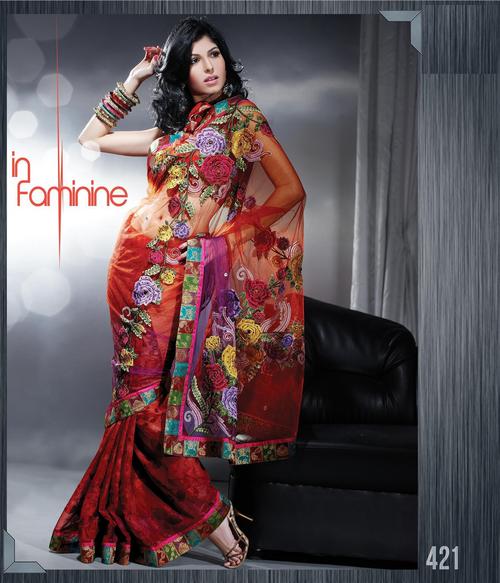 Fancy Partywear Sarees Exporters India