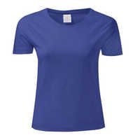 Blue Plain Ladies T Shirt