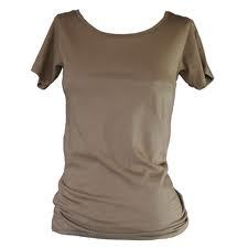 Brown Ladies Round Neck Long T Shirt