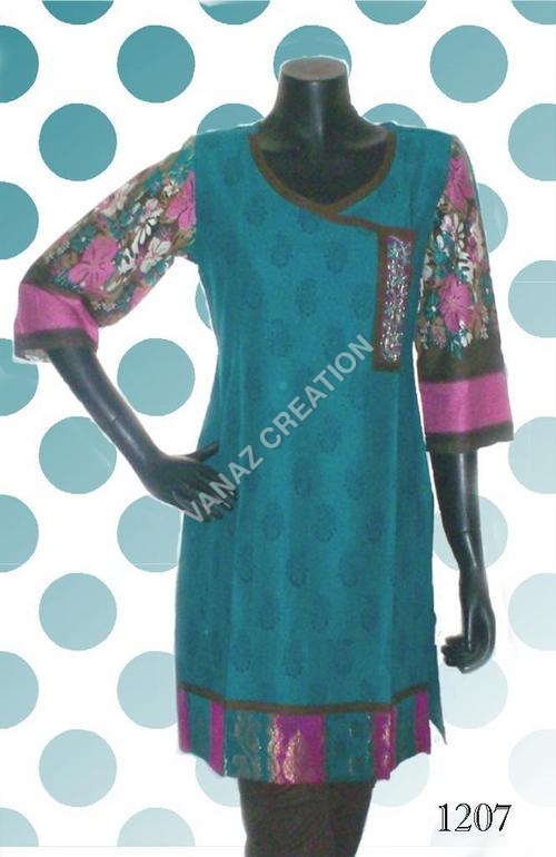 Fancy Cotton Block Printed Kurtis