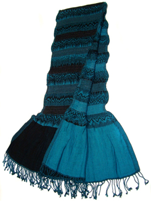 dsc06747 - Wool Blend, 70x10 Inches, Teal | Soft Knit, Lightweight, Durable, Fringe