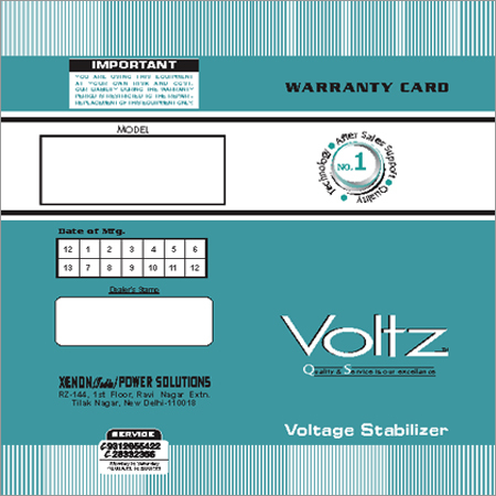 Warranty Cards Printing