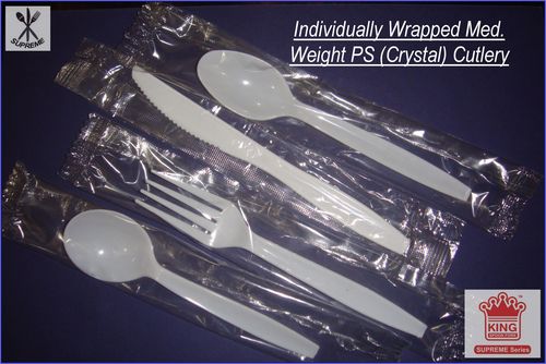 PS Crystal Cutlery - 5-7 Inch | Lightweight, Durable, White Polystyrene Design