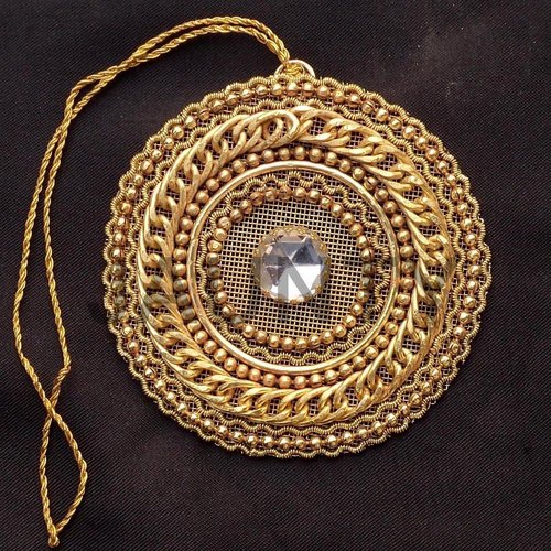 Antique Round Metal Charms - Metal with Acrylic and Glass Beads, 3-12 Inches, Gold Silver Copper Finish | Elegant, Durable, Customizable Design